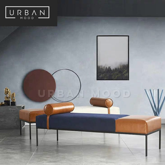 LORIC Modern Leather Ottoman / Daybed