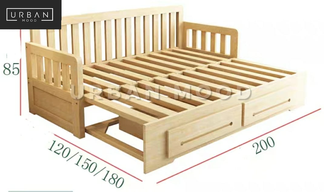 RUSK Rustic Pull Out Sofa Bed