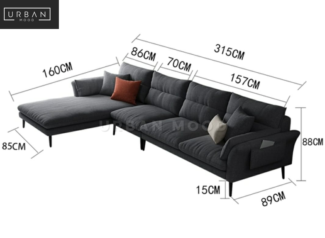 (Clearance) PERRIE Modern Fabric Sofa