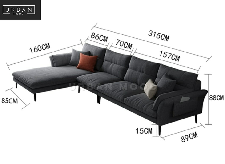 (Clearance) PERRIE Modern Fabric Sofa
