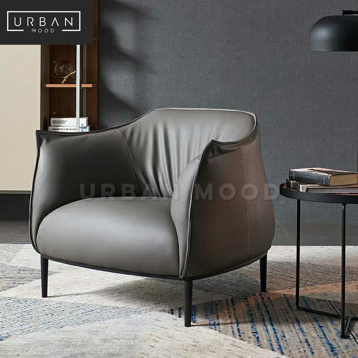 PEDDLE Modern Faux Leather Armchair