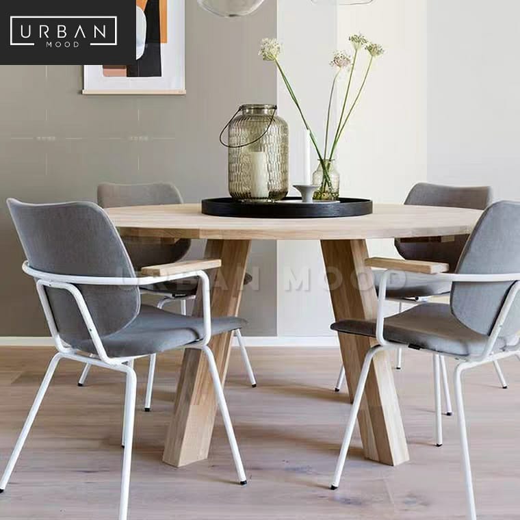 Round Stave STAVE Rustic Solid Wood Round Dining Table – Wholesale Italy Furniture