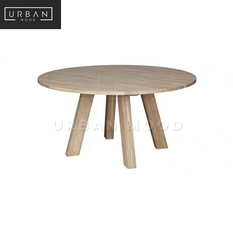 STAVE Rustic Solid Wood Round Dining Table