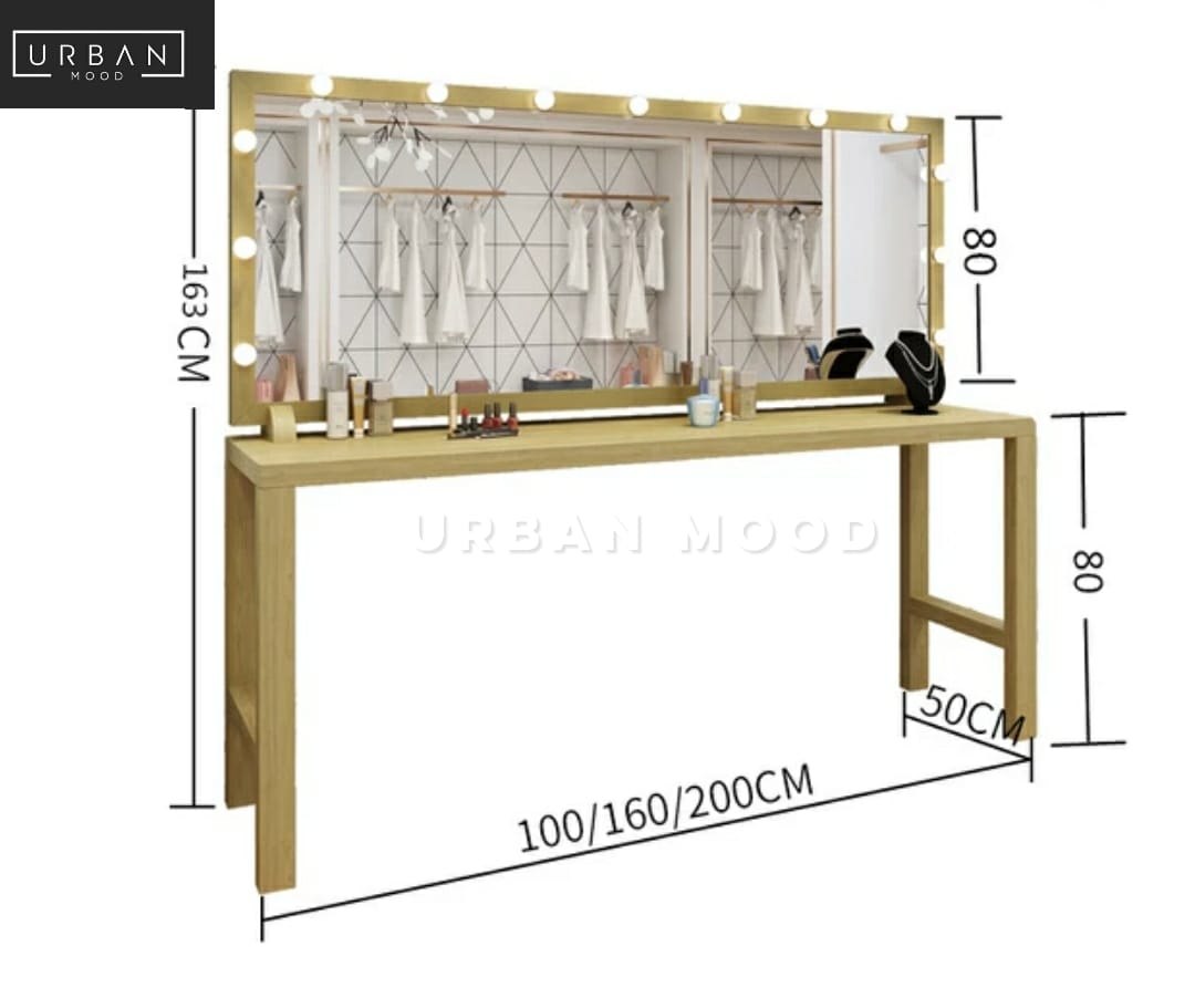 VINYL Vintage Hollywood Spotlight Vanity Table