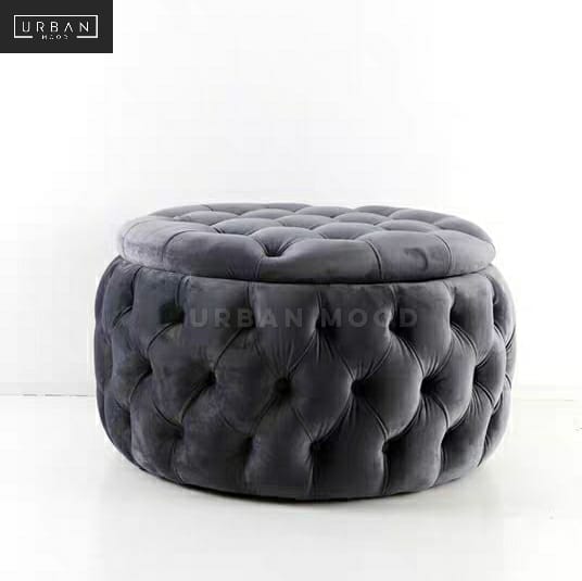 KIMBLE Victorian Tufted Storage Ottoman