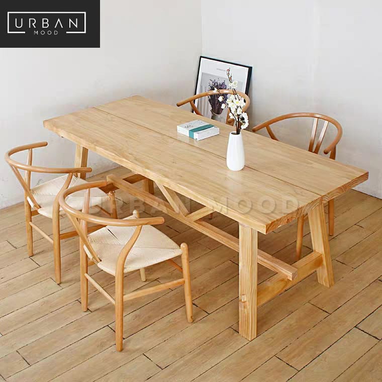 WESTON Rustic Solid Wood Dining Table