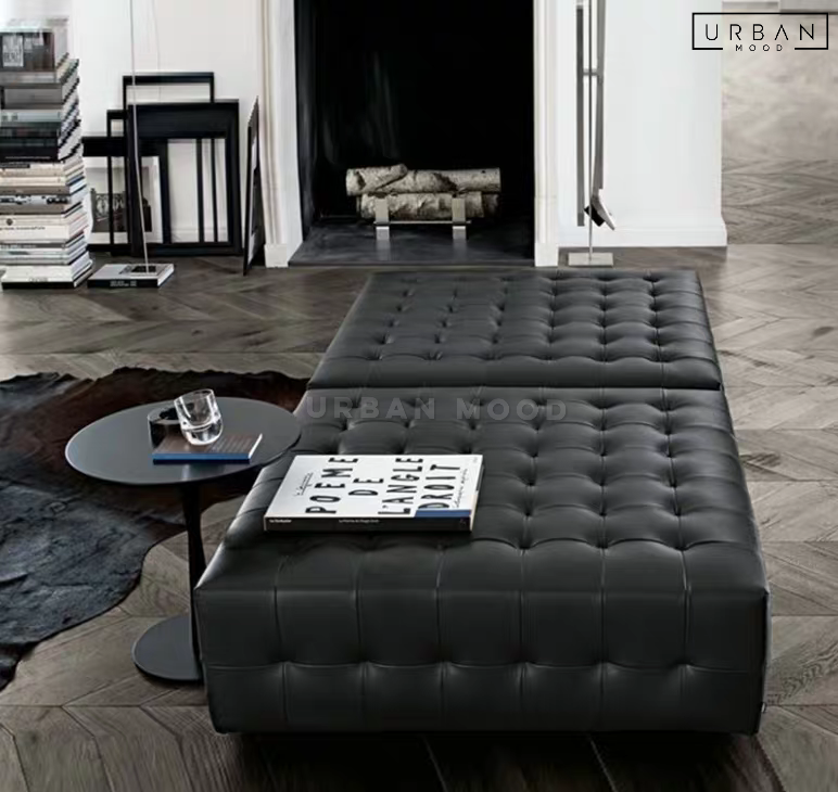 INVICTA Classic Leather Ottoman