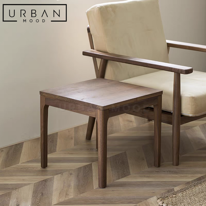 IVEN Japandi Solid Wood Side Table