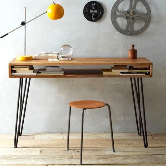 JOEL Modern Rustic Wooden Office Study Table