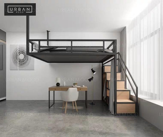 JUDE Modern Industrial Loft Bed