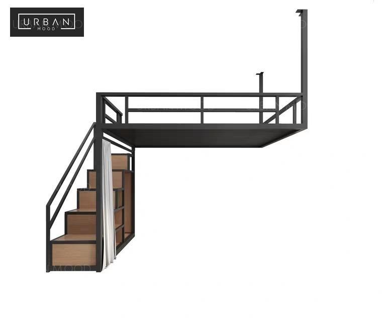 JUDE Modern Industrial Loft Bed