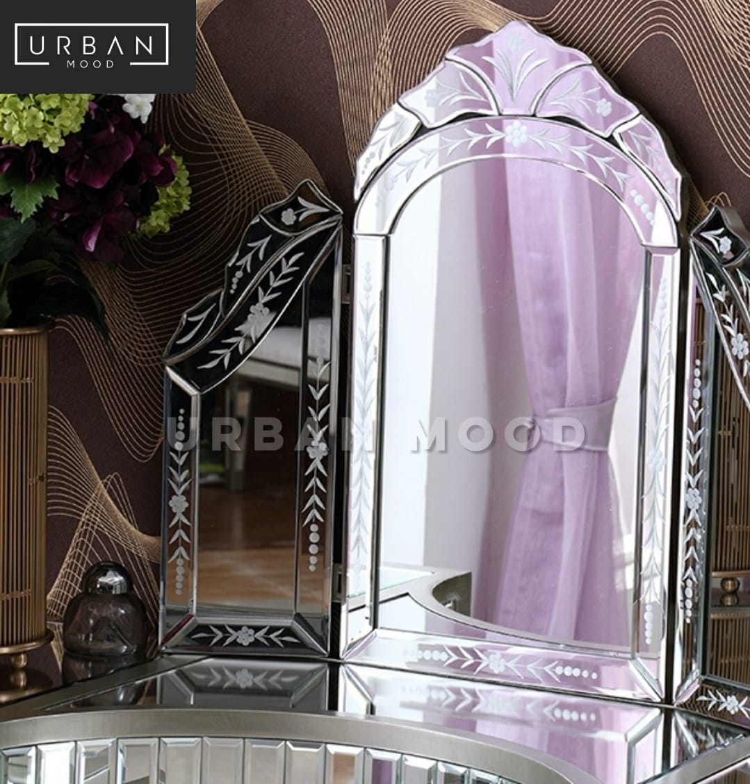 JULIETTE Victorian Mirrored Vanity Table Set