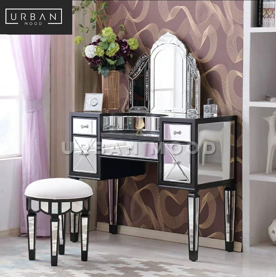 JULIETTE Victorian Mirrored Vanity Table Set