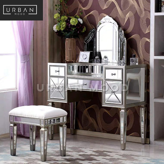 JULIETTE Victorian Mirrored Vanity Table Set