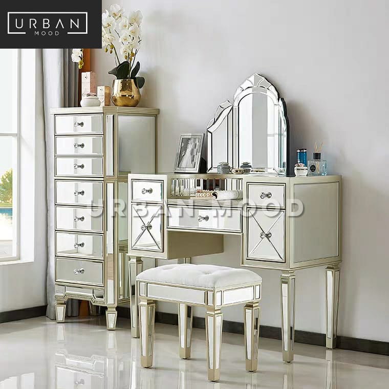 JULIETTE Victorian Mirrored Vanity Table Set