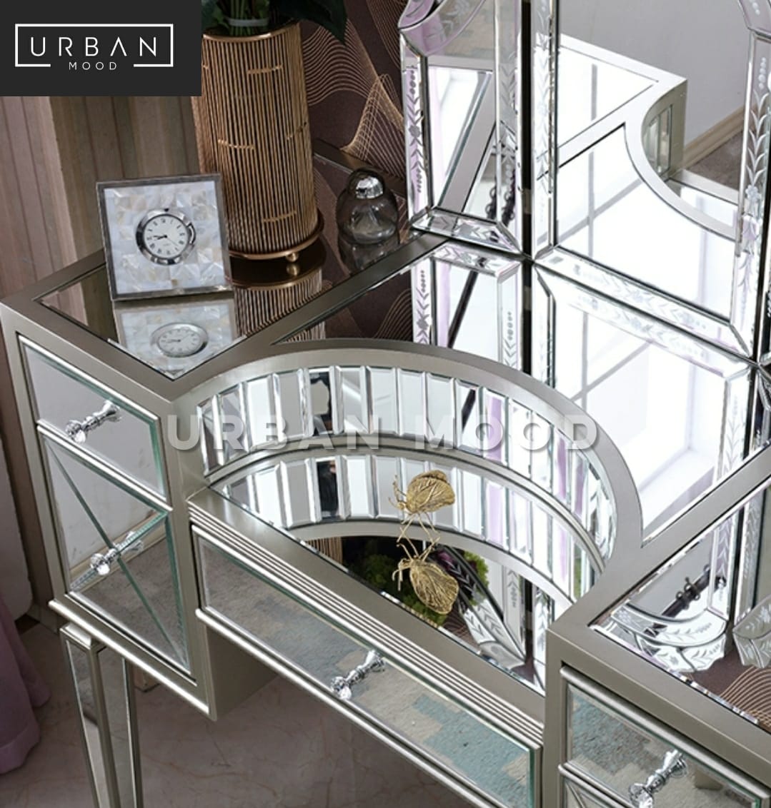 JULIETTE Victorian Mirrored Vanity Table Set