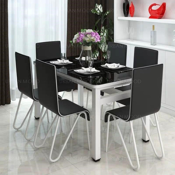 KAISER Modern Glossy Piano Dining Table & Chairs