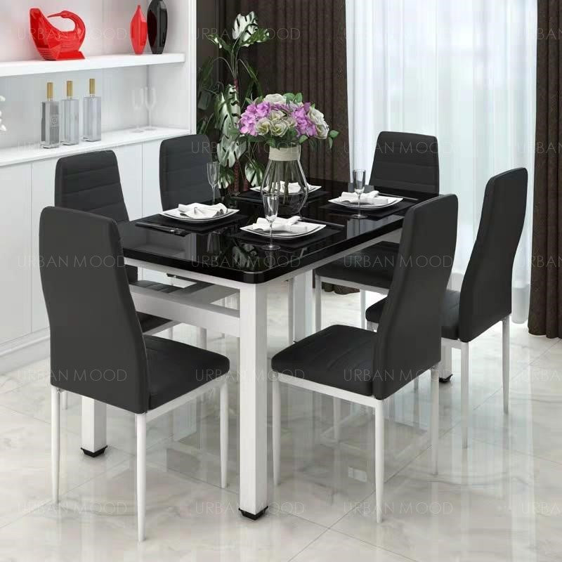 KAISER Modern Glossy Piano Dining Table & Chairs