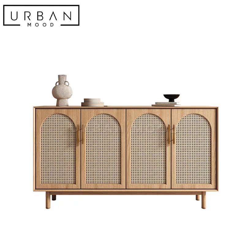 KEATON Japandi Rattan Sideboard