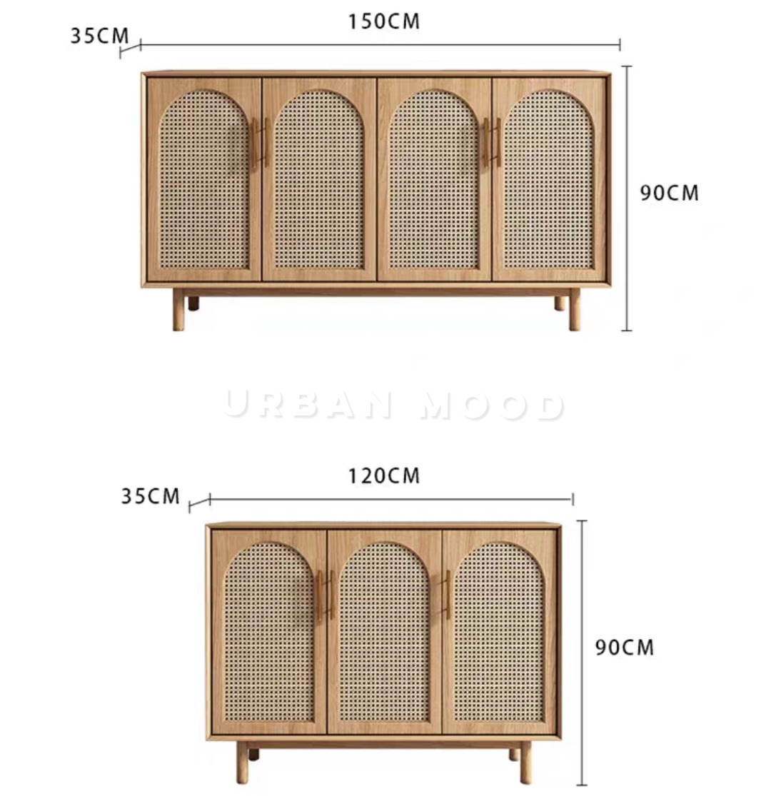 KEATON Japandi Rattan Sideboard