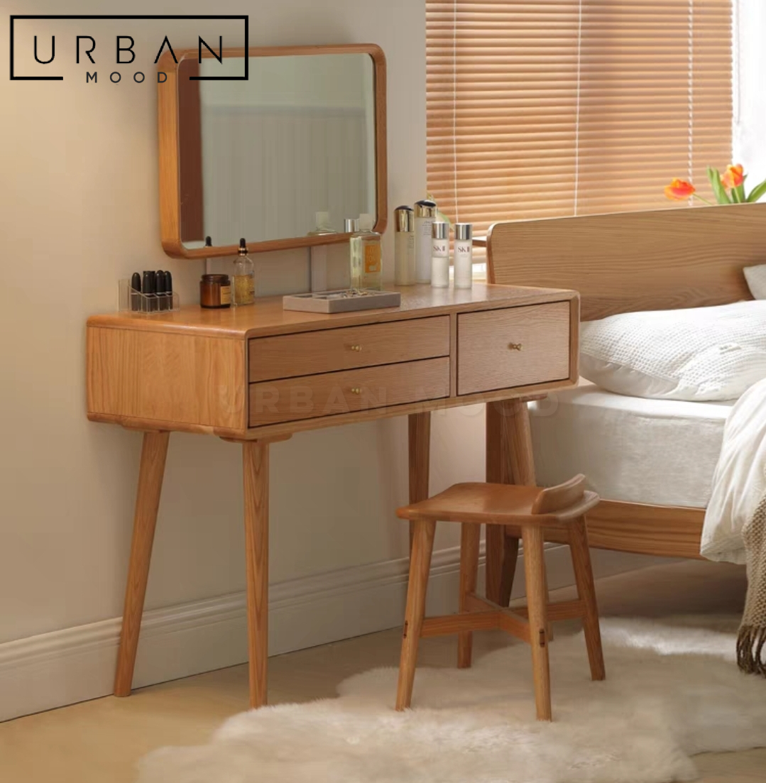 KURI Rustic Solid Wood Vanity Table