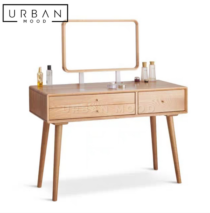 KURI Rustic Solid Wood Vanity Table