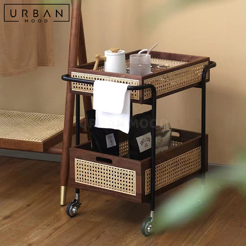 LUCID Retro Rattan Bar Cart