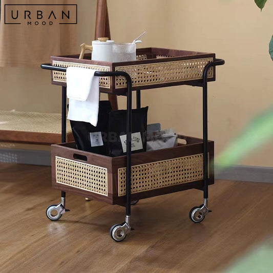 LUCID Retro Rattan Bar Cart