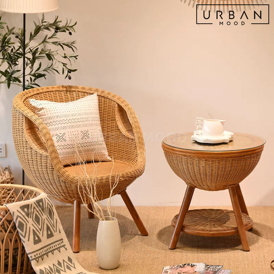 LUMISPACE Rustic Rattan Outdoor Chair