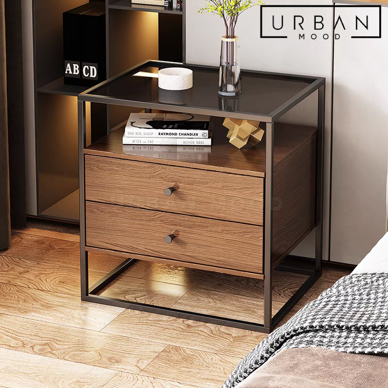 LARS Modern Industrial Bedside Table