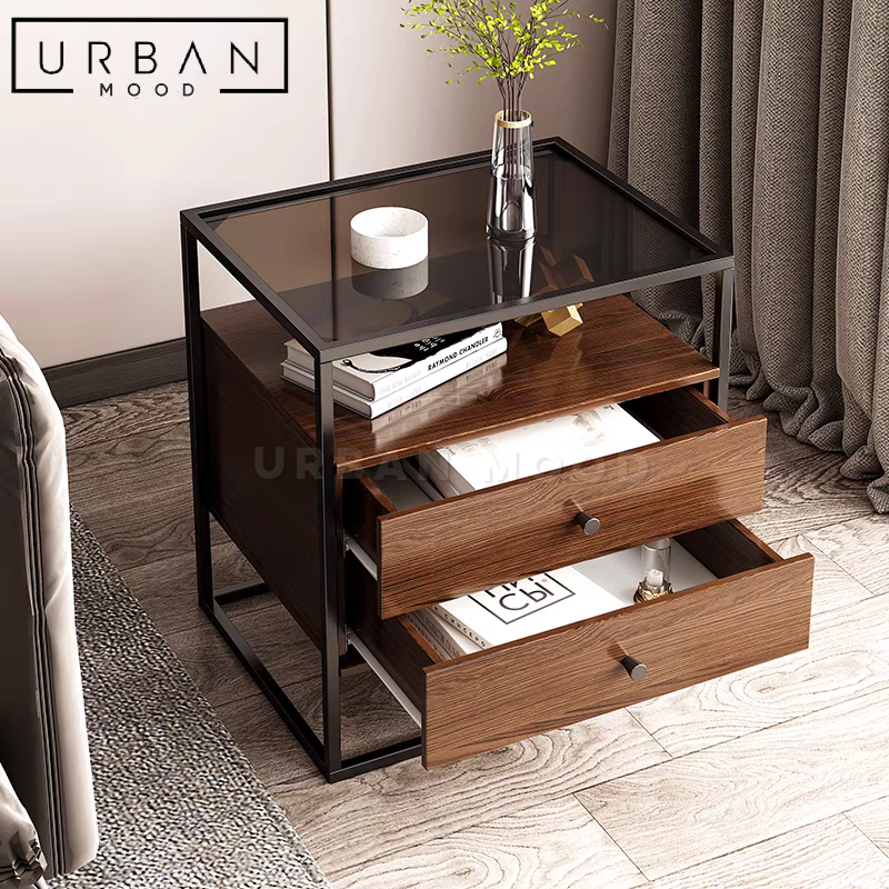 LARS Modern Industrial Bedside Table