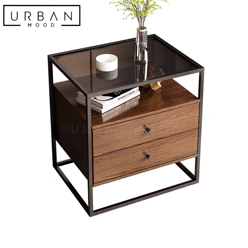 LARS Modern Industrial Bedside Table