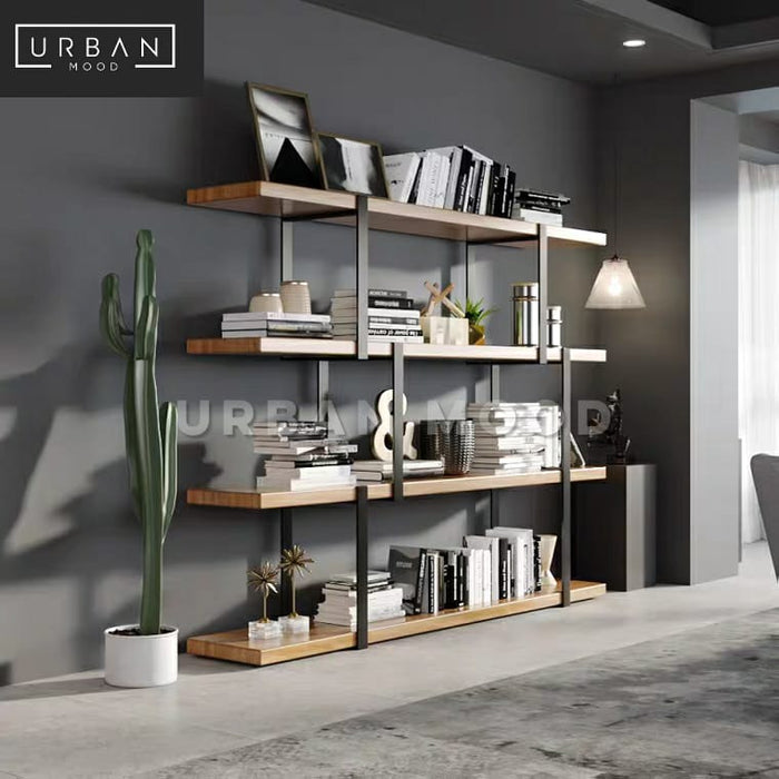 LEVER Industrial Solid Wood Display Shelf