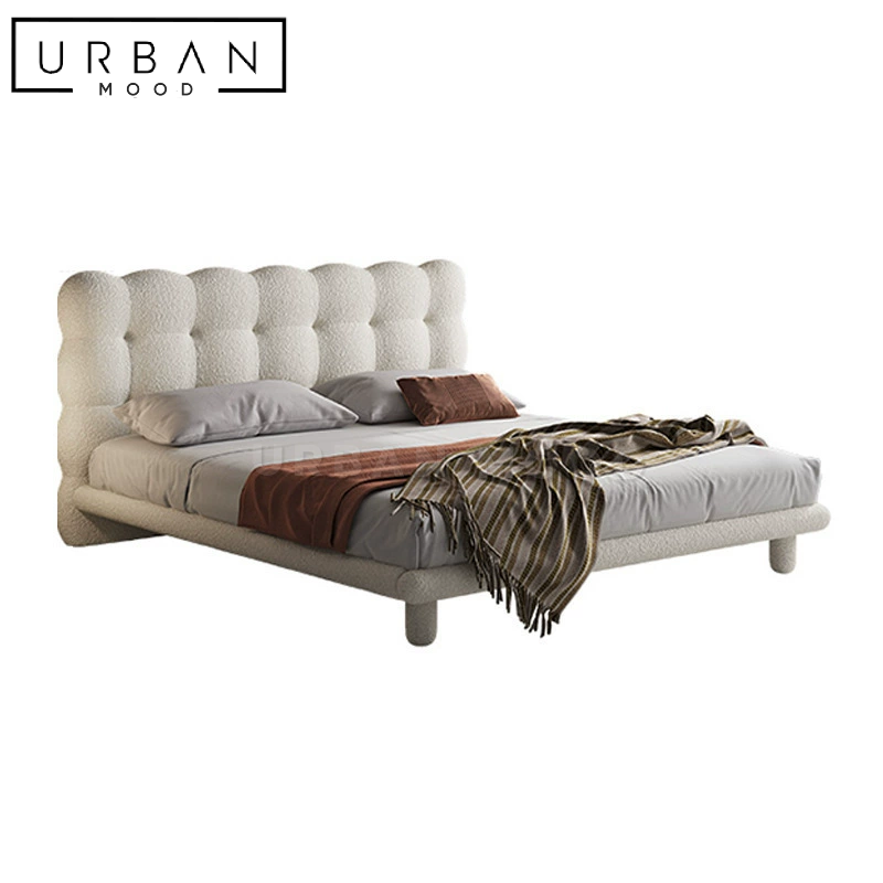 LINDS Modern Boucle Bedframe