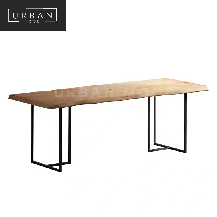 TYRUS Industrial Solid Wood Dining Table