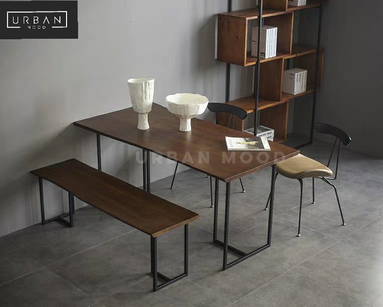 TYRUS Industrial Solid Wood Dining Table