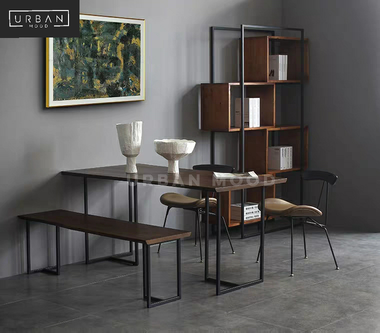 TYRUS Industrial Solid Wood Dining Table