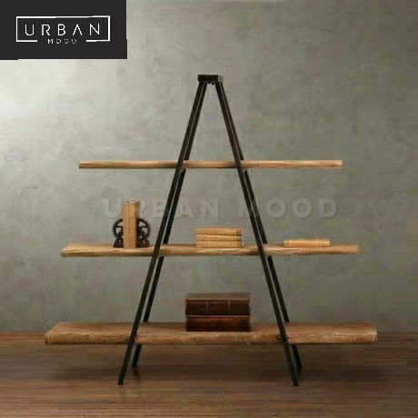 FORTE Industrial Solid Wood Display Shelf