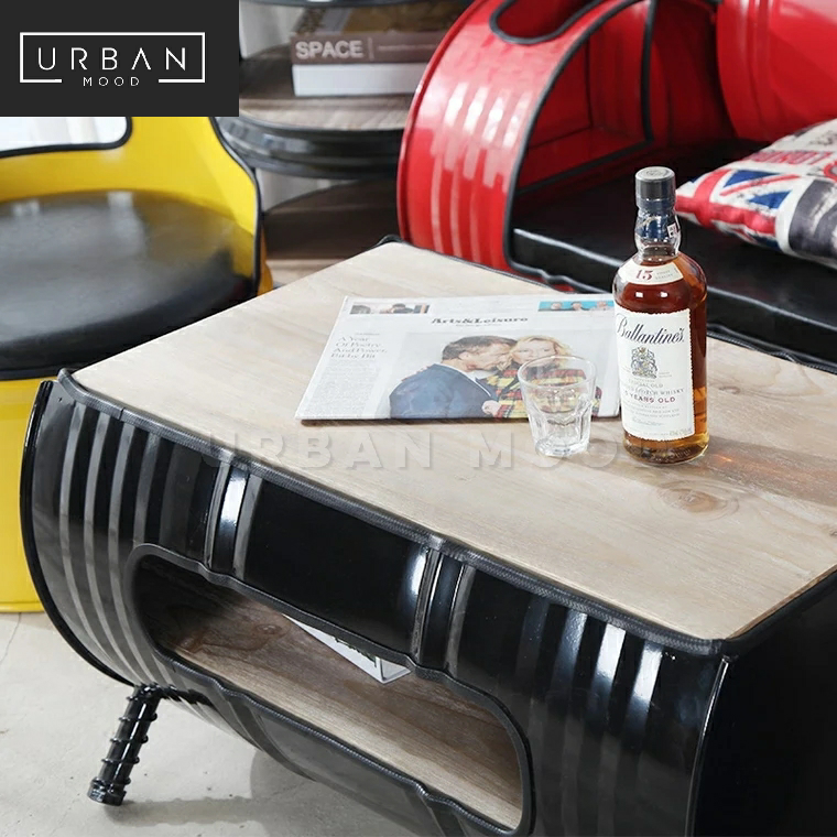 SHOT Industrial Metal Barrel Coffee Table