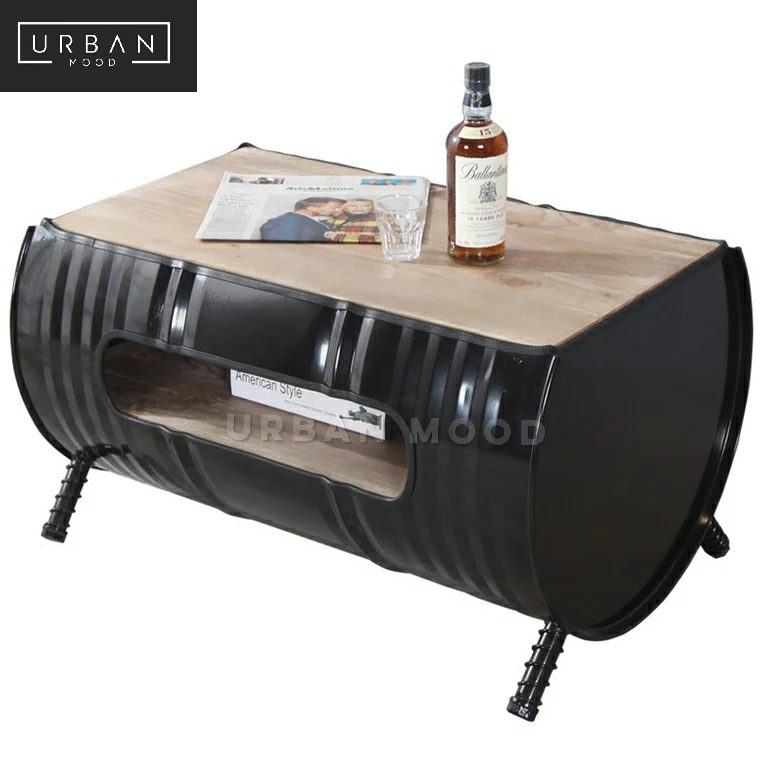 SHOT Industrial Metal Barrel Coffee Table