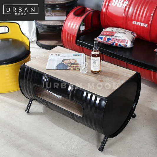 SHOT Industrial Metal Barrel Coffee Table