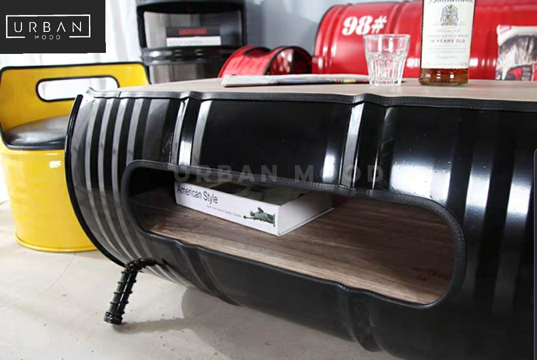 SHOT Industrial Metal Barrel Coffee Table