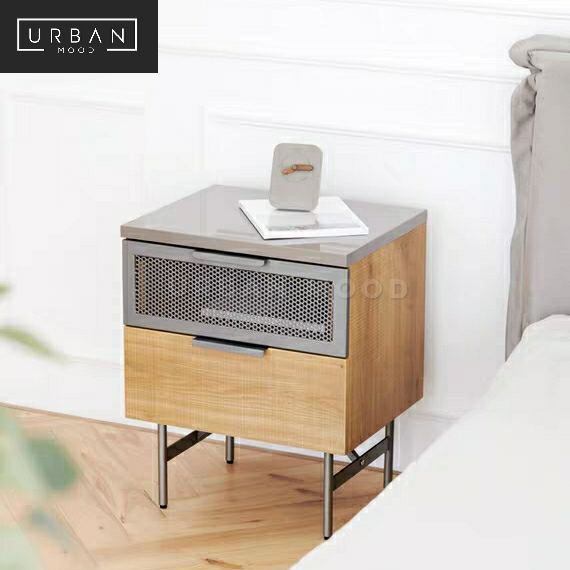 HUB Industrial Metal Bedside Table