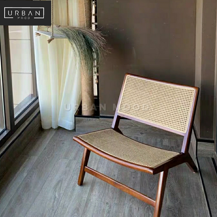 DWAYNE Rustic Solid Wood Lounge Chair