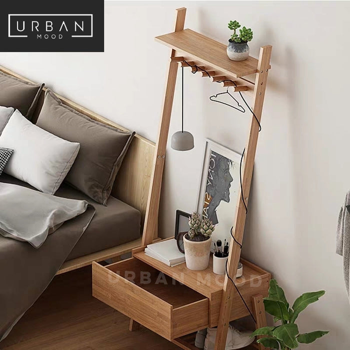 (Clearance) MIGUEL Rustic Bedside Table Rack
