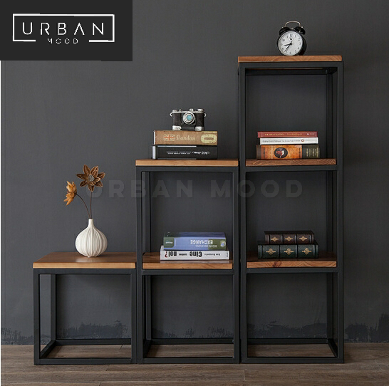 SIENNA Modern Industrial Solid Wood Shelf