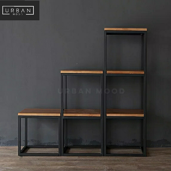 SIENNA Modern Industrial Solid Wood Shelf