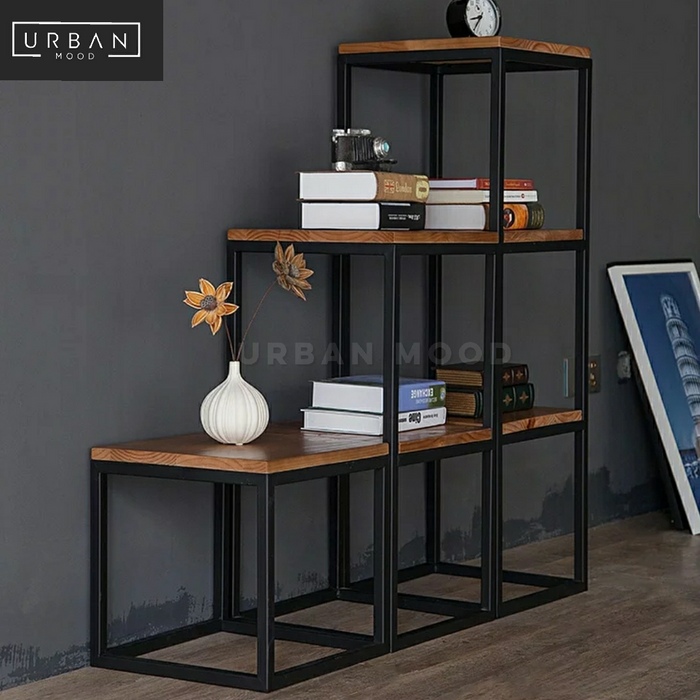 SIENNA Modern Industrial Solid Wood Shelf