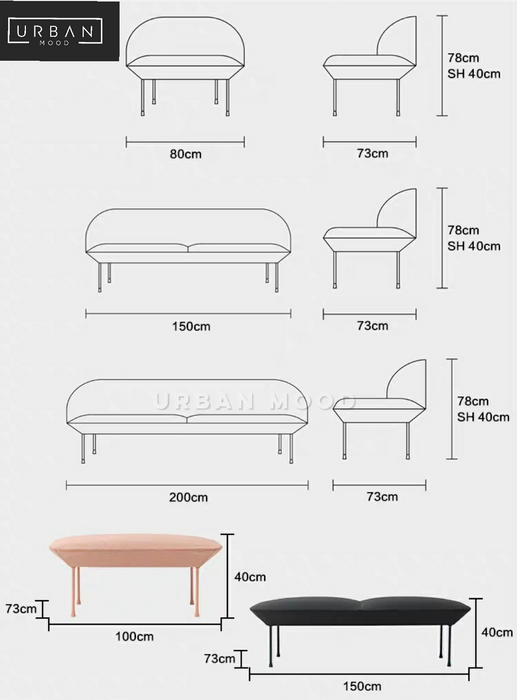 MOTION Postmodern Fabric Sofa