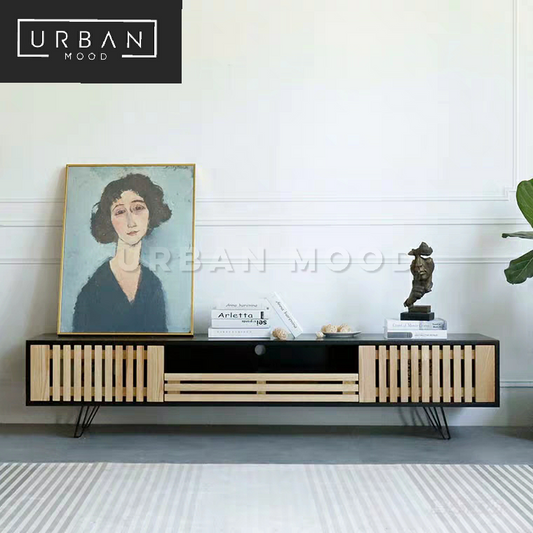 DENSE Modern Industrial Solid Wood TV Console